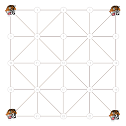 tiger placement to four corners