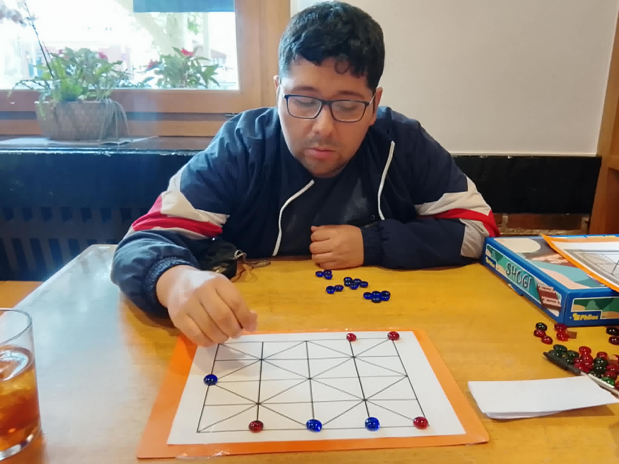 Baghchal players in Basque Country, Hand made Board